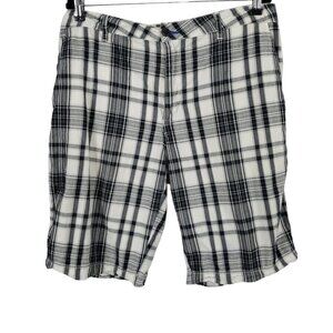 💎200 Kenneth Cole Reaction Plaid Black And White Shorts